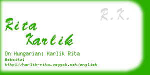 rita karlik business card